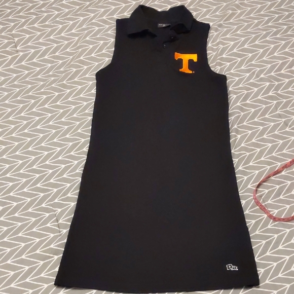 hype and vibe Dresses & Skirts - Black Sleeveless Polo Dress with Orange T Logo